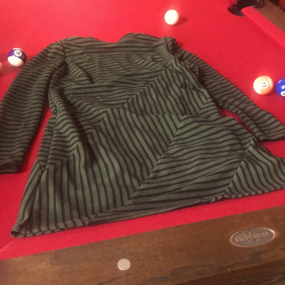 Green and black striped dress